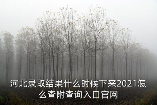 河北錄取結果查詢，河北省專科錄取結果公布時間