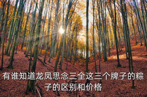 有誰知道龍鳳思念三全這三個牌子的粽子的區(qū)別和價格