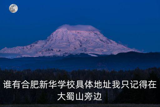 誰(shuí)有合肥新華學(xué)校具體地址我只記得在大蜀山旁邊
