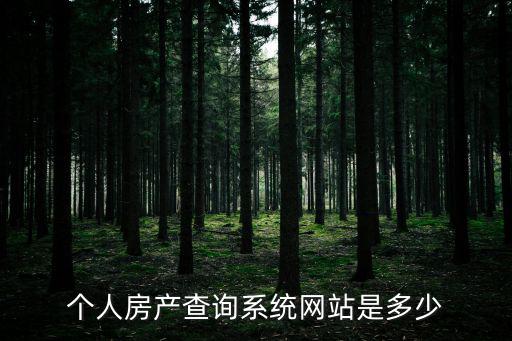 個人房產查詢系統網站是多少