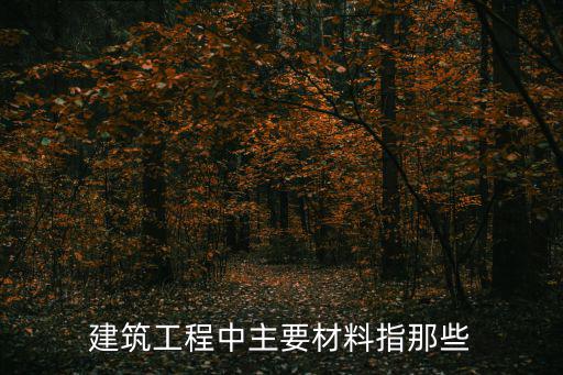建筑工程中主要材料指那些