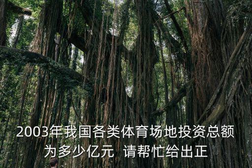 2003年我國各類體育場地投資總額為多少億元  請幫忙給出正