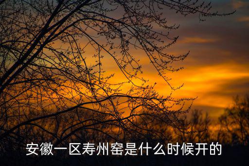 安徽一區壽州窯是什么時候開的