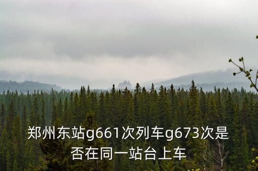 g673，鄭州東站g661次列車g673次是否在同一站臺(tái)上車