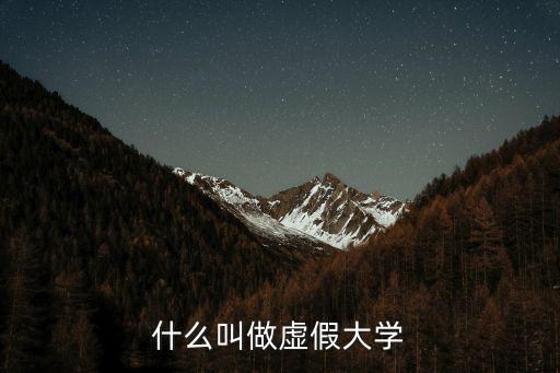 什么叫做虛假大學