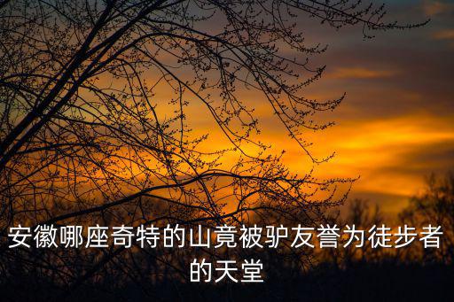 安徽哪座奇特的山竟被驢友譽為徒步者的天堂