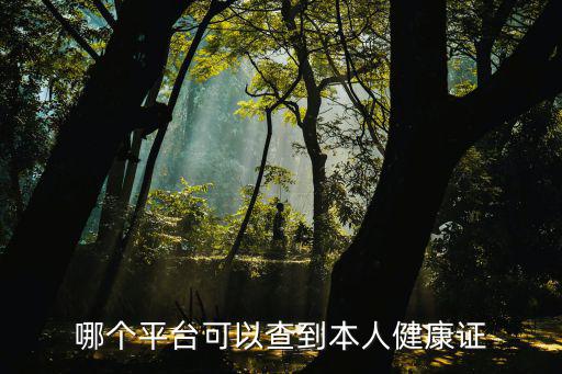 哪個平臺可以查到本人健康證