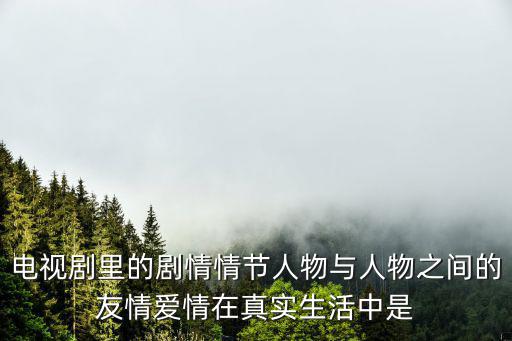 電視劇情，電視劇里的劇情情節人物與人物之間的友情愛情在真實生活中是