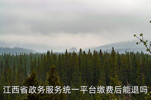 江西省政務(wù)服務(wù)統(tǒng)一平臺(tái)繳費(fèi)后能退嗎