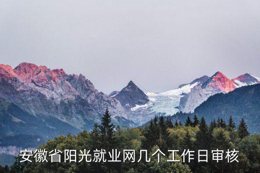 安徽省陽光就業(yè)網(wǎng)幾個工作日審核
