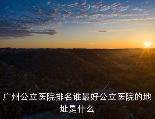 廣州公立醫院排名誰最好公立醫院的地址是什么