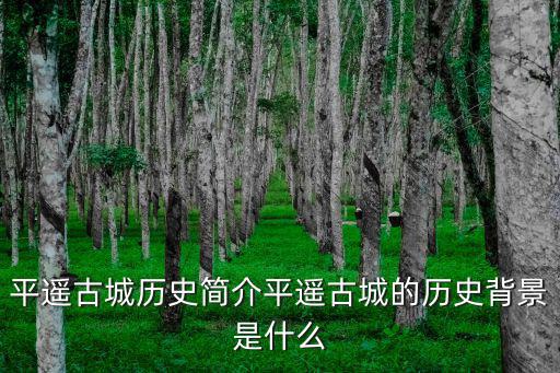 平遙古城歷史簡介平遙古城的歷史背景是什么