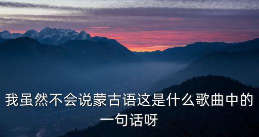 我雖然不會(huì)說(shuō)蒙古語(yǔ)這是什么歌曲中的一句話呀