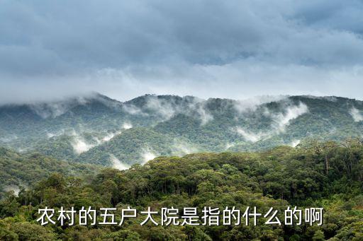 農村的五戶大院是指的什么的啊