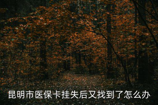 昆明市醫保卡掛失后又找到了怎么辦