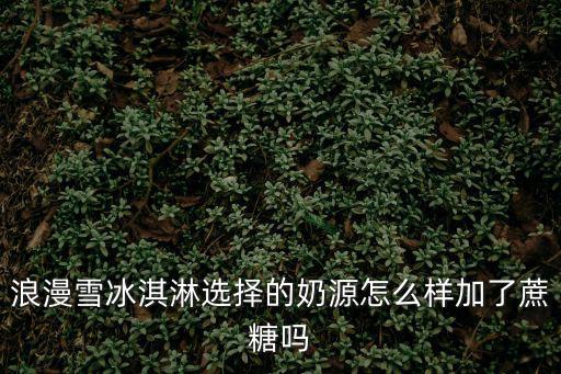 浪漫雪冰淇淋選擇的奶源怎么樣加了蔗糖嗎