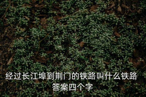 經過長江埠到荊門的鐵路叫什么鐵路 答案四個字