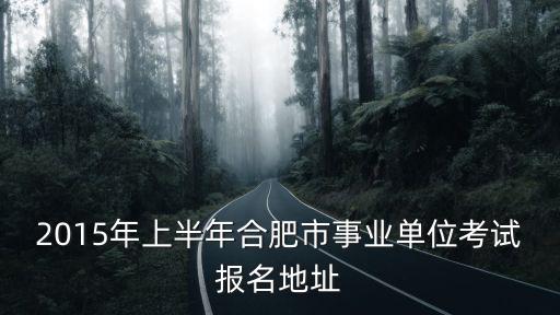 2015年上半年合肥市事業(yè)單位考試報(bào)名地址