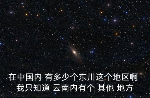 在中國內 有多少個東川這個地區啊 我只知道 云南內有個 其他 地方