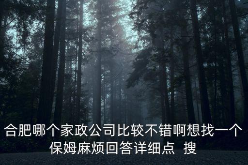 合肥家政網(wǎng)，合肥哪家家政不錯請介紹下