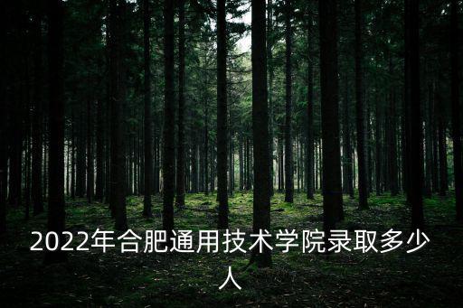 2022年合肥通用技術學院錄取多少人