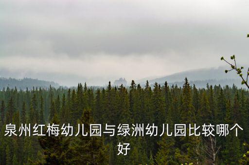 綠洲幼兒園，泉州紅梅幼兒園與綠洲幼兒園比較哪個好