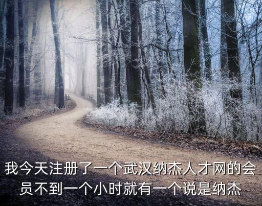 我今天注冊了一個武漢納杰人才網的會員不到一個小時就有一個說是納杰
