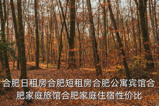 合肥日租房合肥短租房合肥公寓賓館合肥家庭旅館合肥家庭住宿性價比