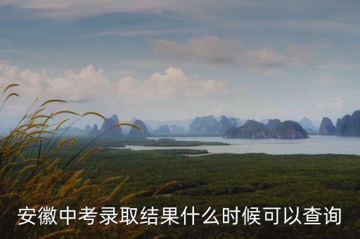 安徽中考錄取結果什么時候可以查詢