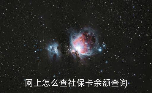 網上怎么查社保卡余額查詢