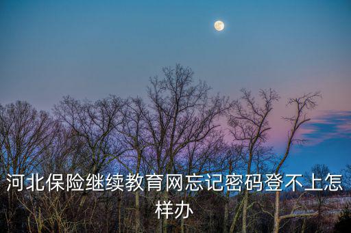 河北保險繼續(xù)教育網(wǎng)忘記密碼登不上怎樣辦