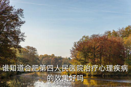 誰知道合肥第四人民醫院治療心理疾病的效果好嗎
