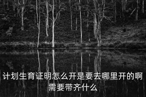 計劃生育證明怎么開是要去哪里開的啊需要帶齊什么
