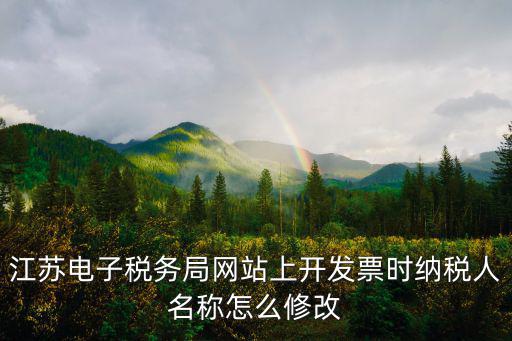 江蘇電子稅務局網站上開發票時納稅人名稱怎么修改