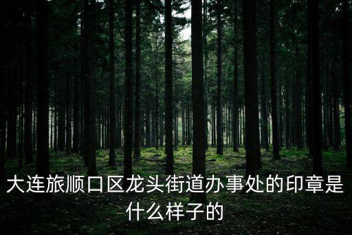 大連旅順口區龍頭街道辦事處的印章是什么樣子的