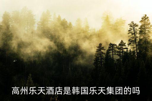 高州樂天酒店是韓國樂天集團的嗎