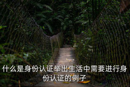 身份證認證，什么是身份認證舉出生活中需要進行身份認證的例子