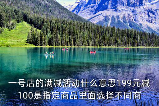 一號店的滿減活動什么意思199元減100是指定商品里面選擇不同商