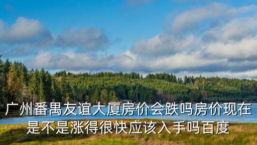 廣州番禺友誼大廈房價會跌嗎房價現在是不是漲得很快應該入手嗎百度