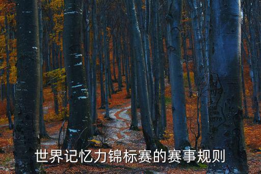 世界記憶力錦標賽的賽事規則
