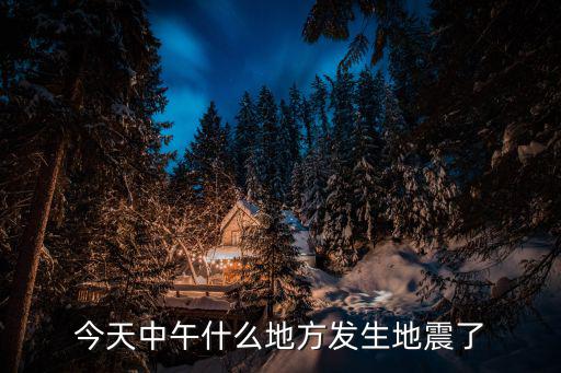 今天中午什么地方發生地震了
