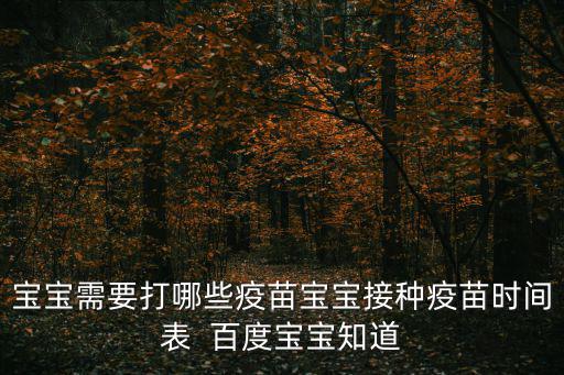 寶寶需要打哪些疫苗寶寶接種疫苗時間表  百度寶寶知道