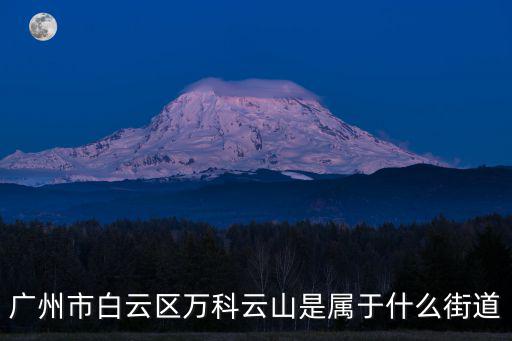 廣州市白云區萬科云山是屬于什么街道