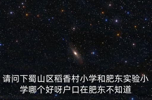請問下蜀山區(qū)稻香村小學(xué)和肥東實驗小學(xué)哪個好呀戶口在肥東不知道