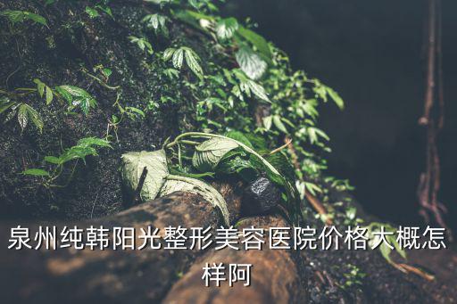 泉州純韓陽光整形美容醫院價格大概怎樣阿