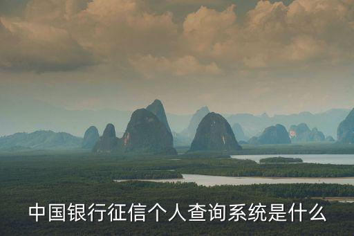 中國銀行征信個人查詢系統是什么
