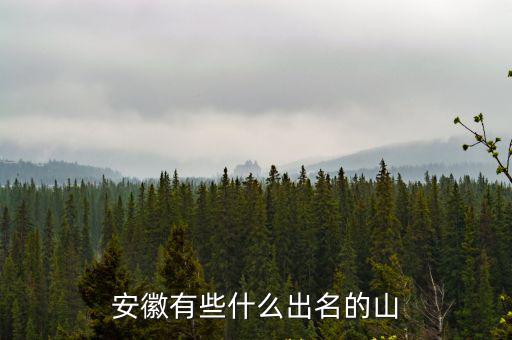 安徽有些什么出名的山
