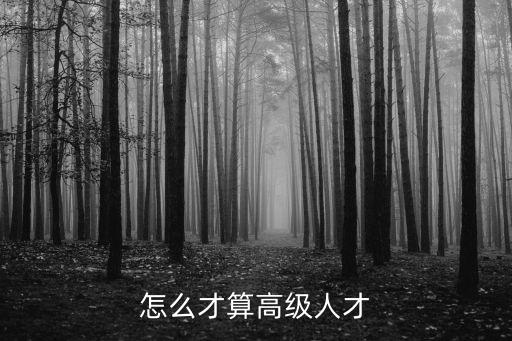 怎么才算高級人才