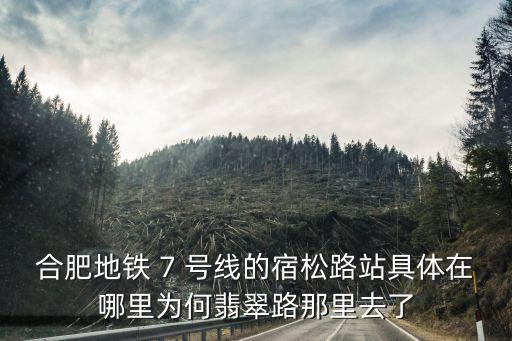 合肥地鐵 7 號線的宿松路站具體在哪里為何翡翠路那里去了