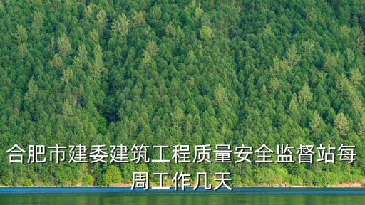 合肥市建委建筑工程質量安全監督站每周工作幾天